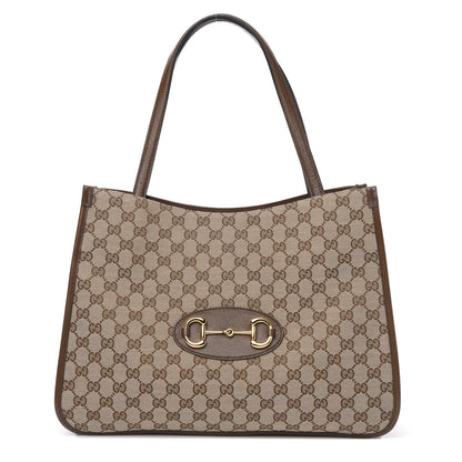 Gucci Monogram Horsebit 1955 Tote Bag Beige Brown Sugar 1 of 10