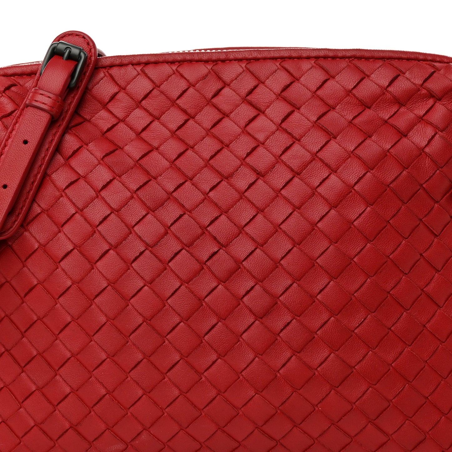 Nappa Intrecciato Nodini Crossbody Messenger Red