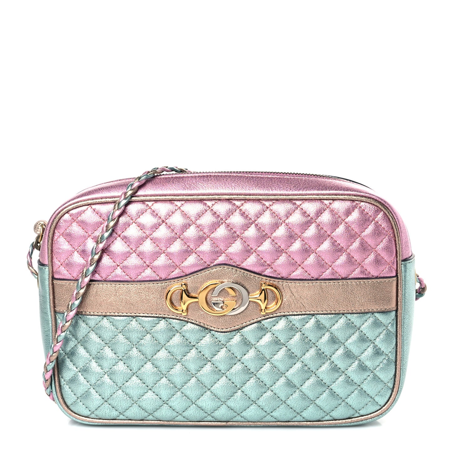 Laminated Nappa Trapuntata Small Zumi Shoulder Bag Rosa