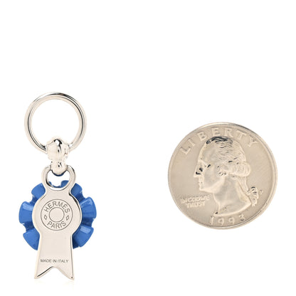 Hermes Palladium Charms Flot Twilly Ring Blue 2 of 4