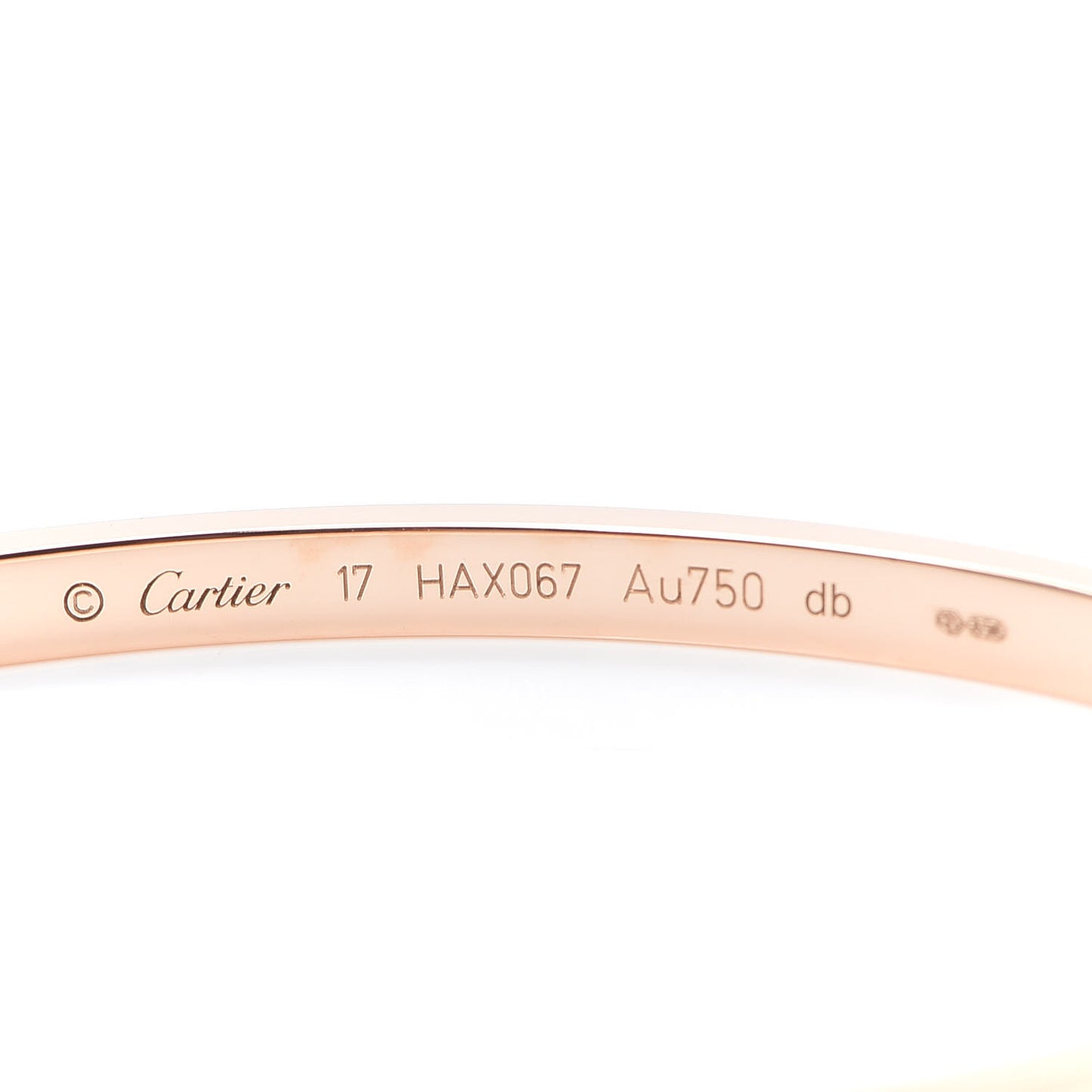 18K Pink Gold Small LOVE Bracelet 17