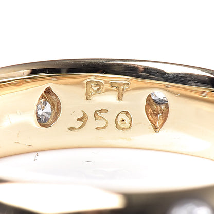 Tiffany 18K Yellow Gold Platinum 4mm Diamond Etoile Band Ring 47 4.25 6 of 6