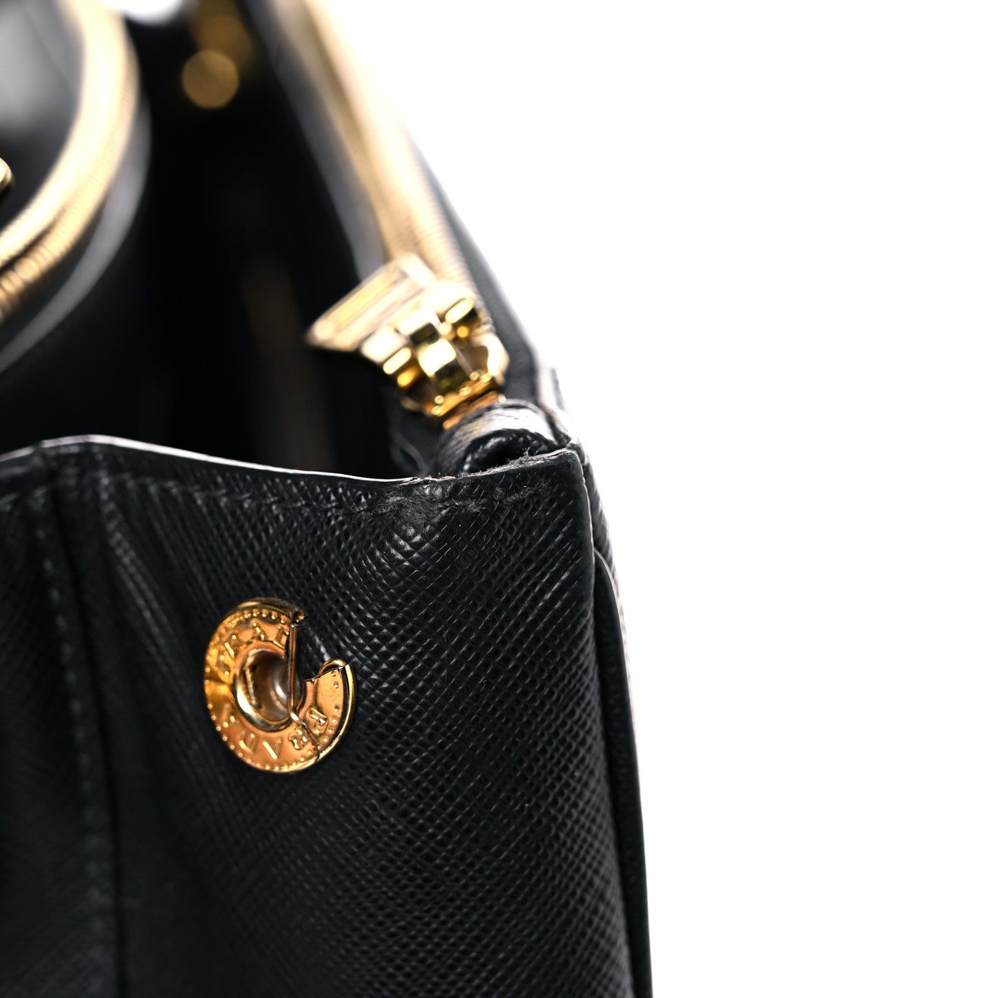 Saffiano Large Galleria Double Zip Tote Black