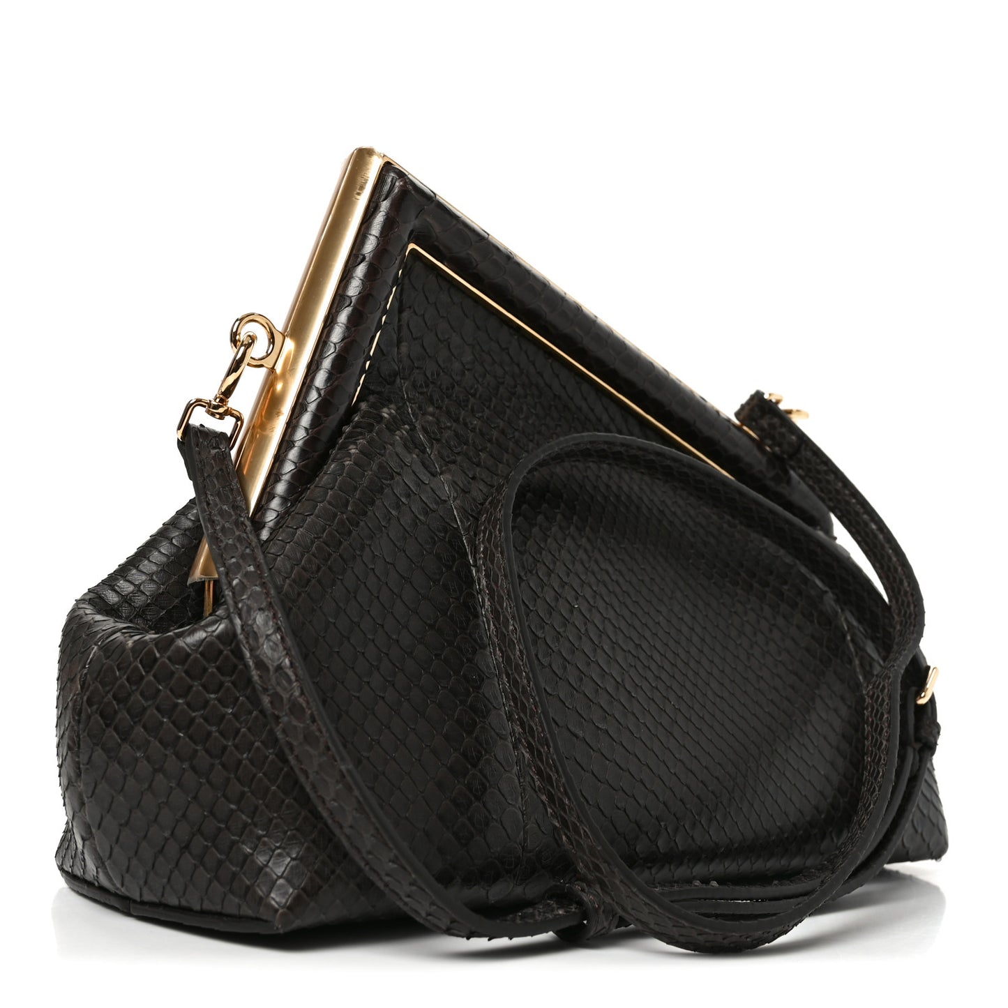 Snakeskin Small Fendi First Brown