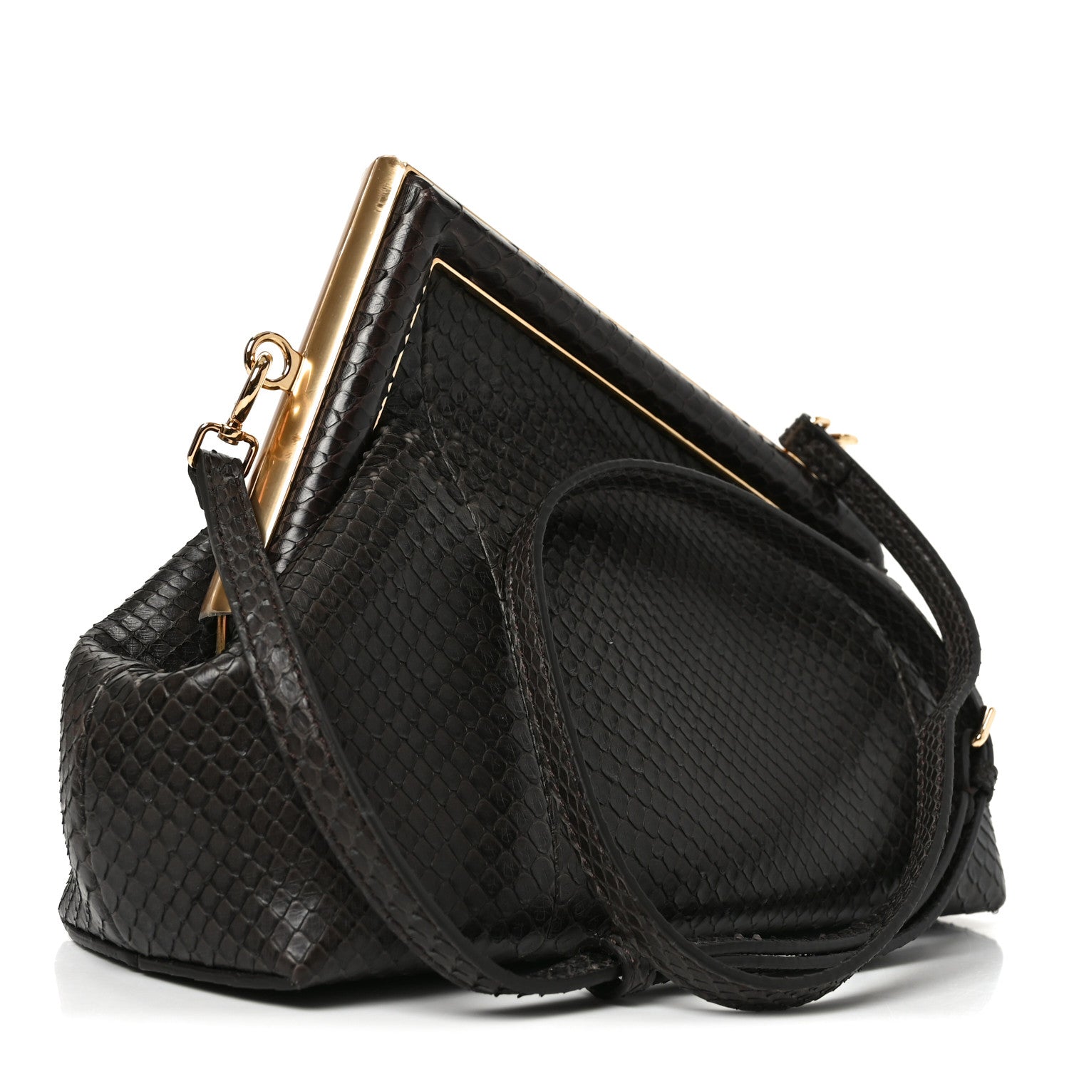 Fendi Snakeskin Small Fendi First Brown 3 of 11