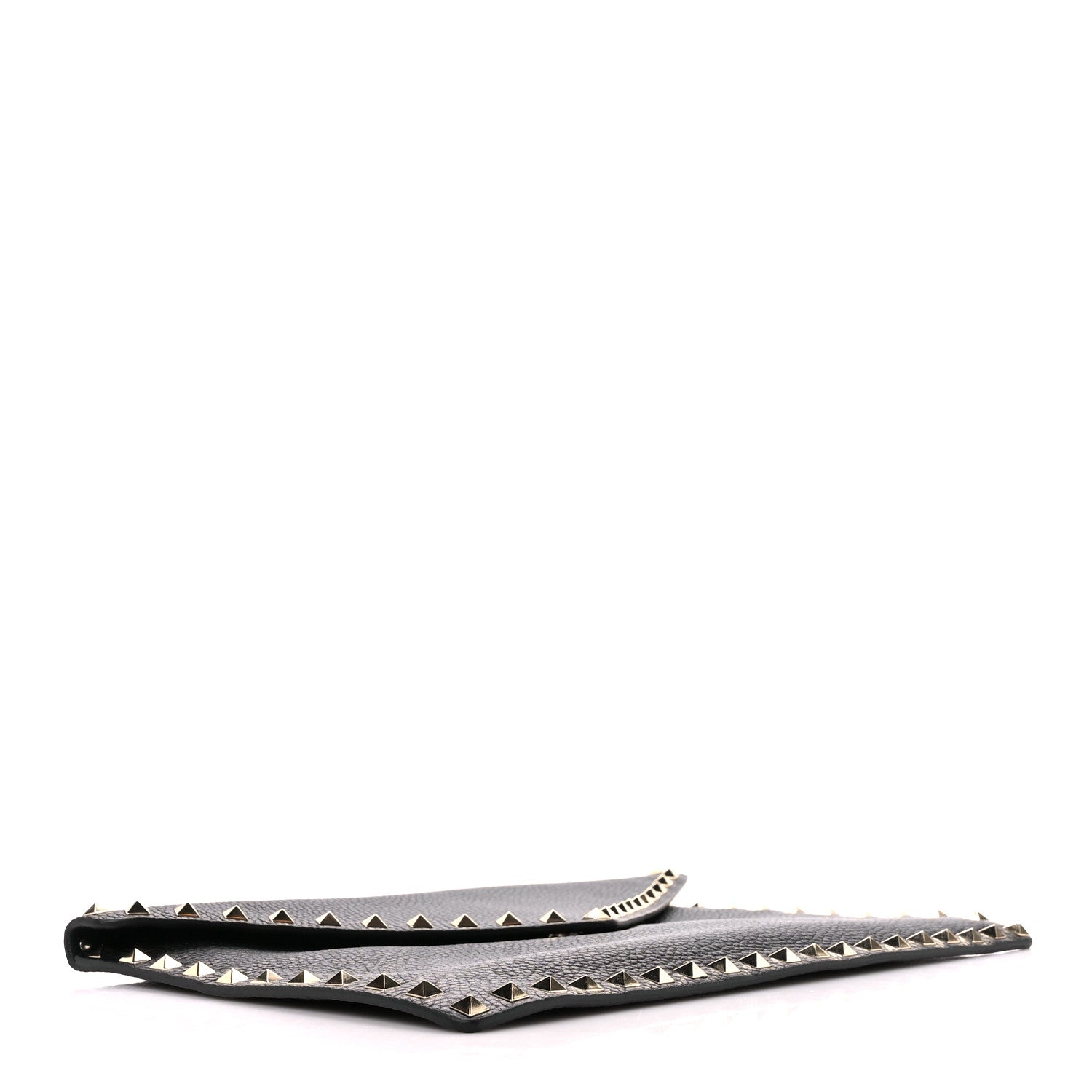 Valentino Garavani Pebbled Calfskin Large Rockstud Envelope Clutch Black 4 of 10