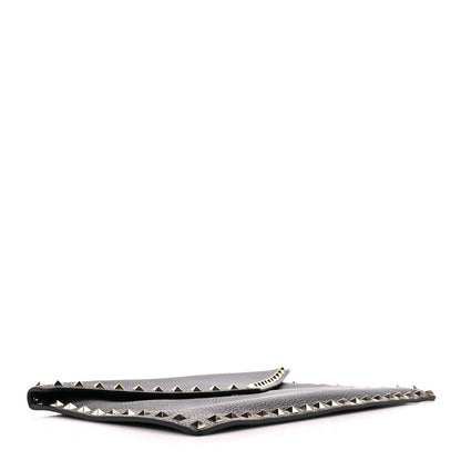 Valentino Garavani Pebbled Calfskin Large Rockstud Envelope Clutch Black 4 of 10