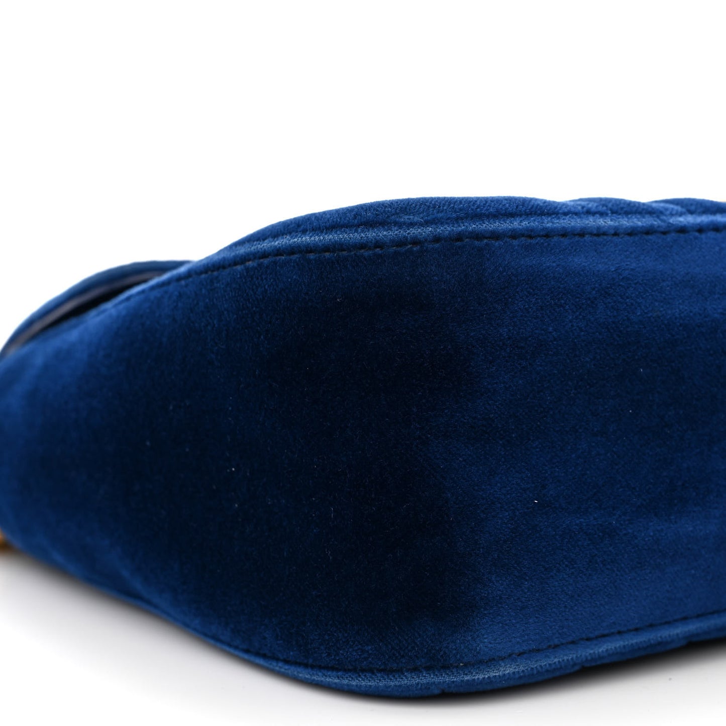 Velvet Matelasse Small GG Marmont Shoulder Bag Cobalt Blue