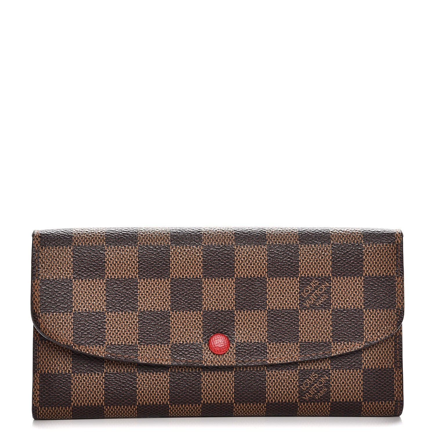 Louis Vuitton Damier Ebene Emilie Wallet Red 1 of 14