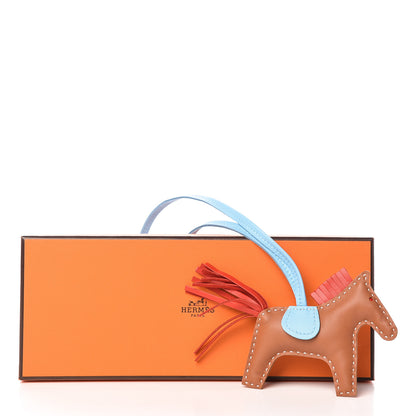Hermes Milo Lambskin Grigri Rodeo Horse Bag Charm PM Sesame Rouge Indien Celeste 4 of 4