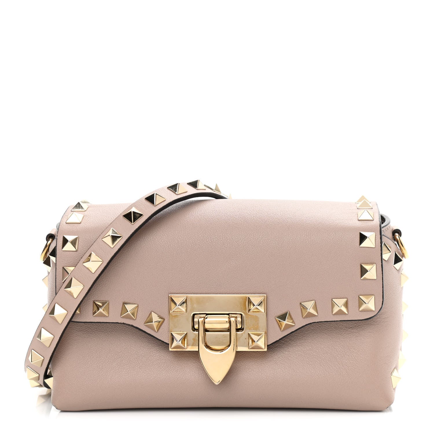 Valentino Garavani Calfskin Mini Rockstud Crossbody Bag Poudre 1 of 9