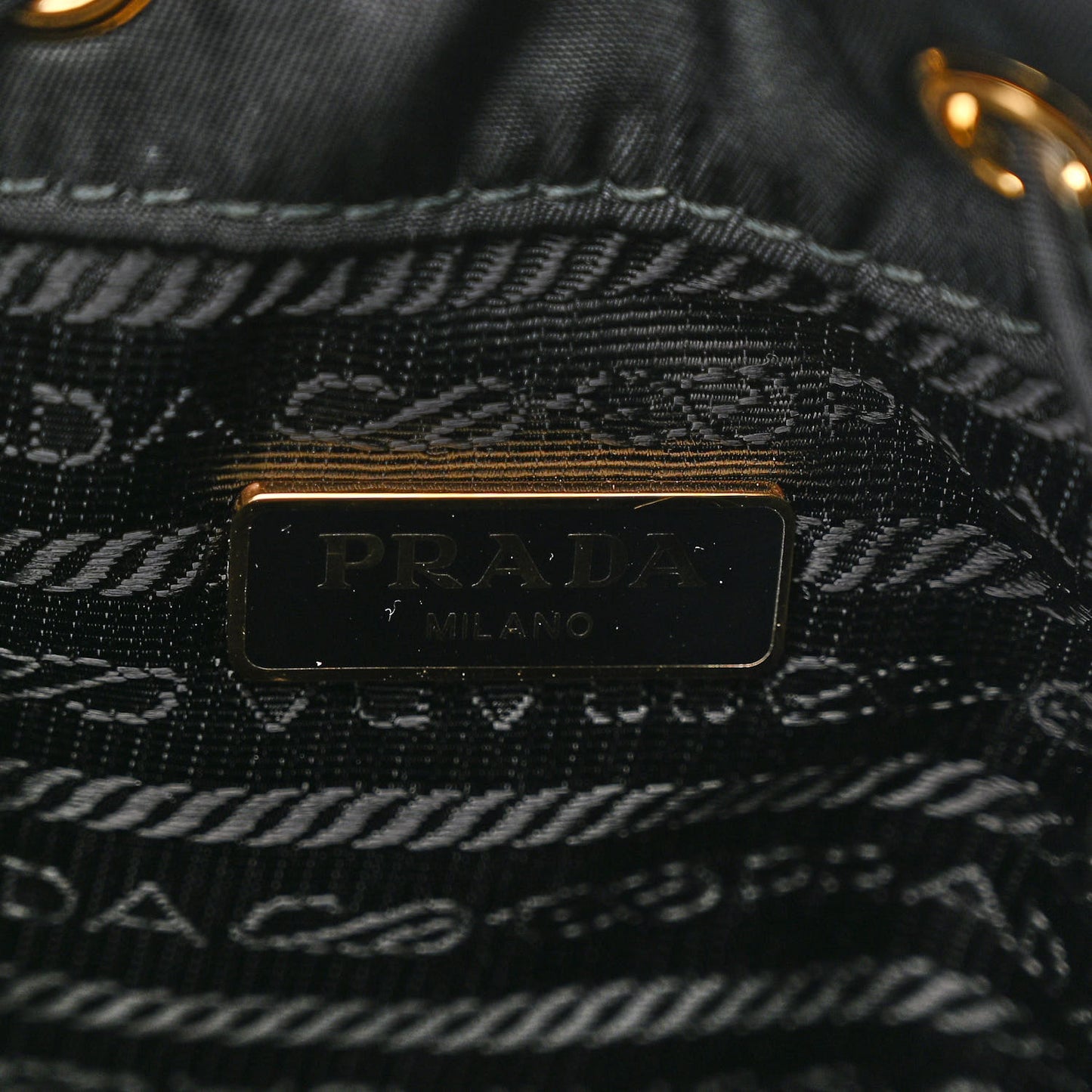 Saffiano Tessuto Nylon Mini Bucket Crossbody Bag Black