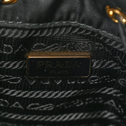 Prada Saffiano Tessuto Nylon Mini Bucket Crossbody Bag Black 6 of 9