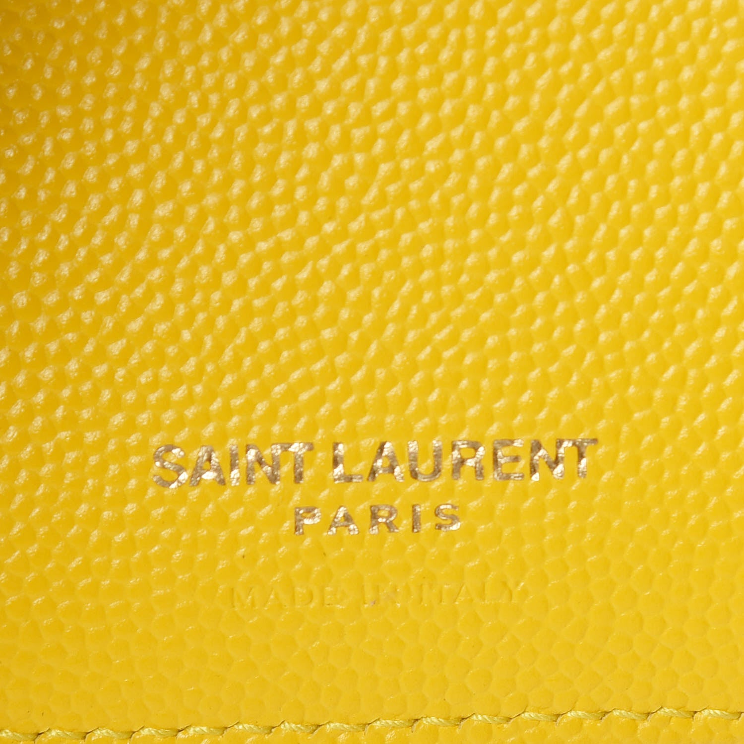 Saint Laurent Grain De Poudre Matelasse Chevron Monogram Zipped Card Case Mimosa Shiny 6 of 12