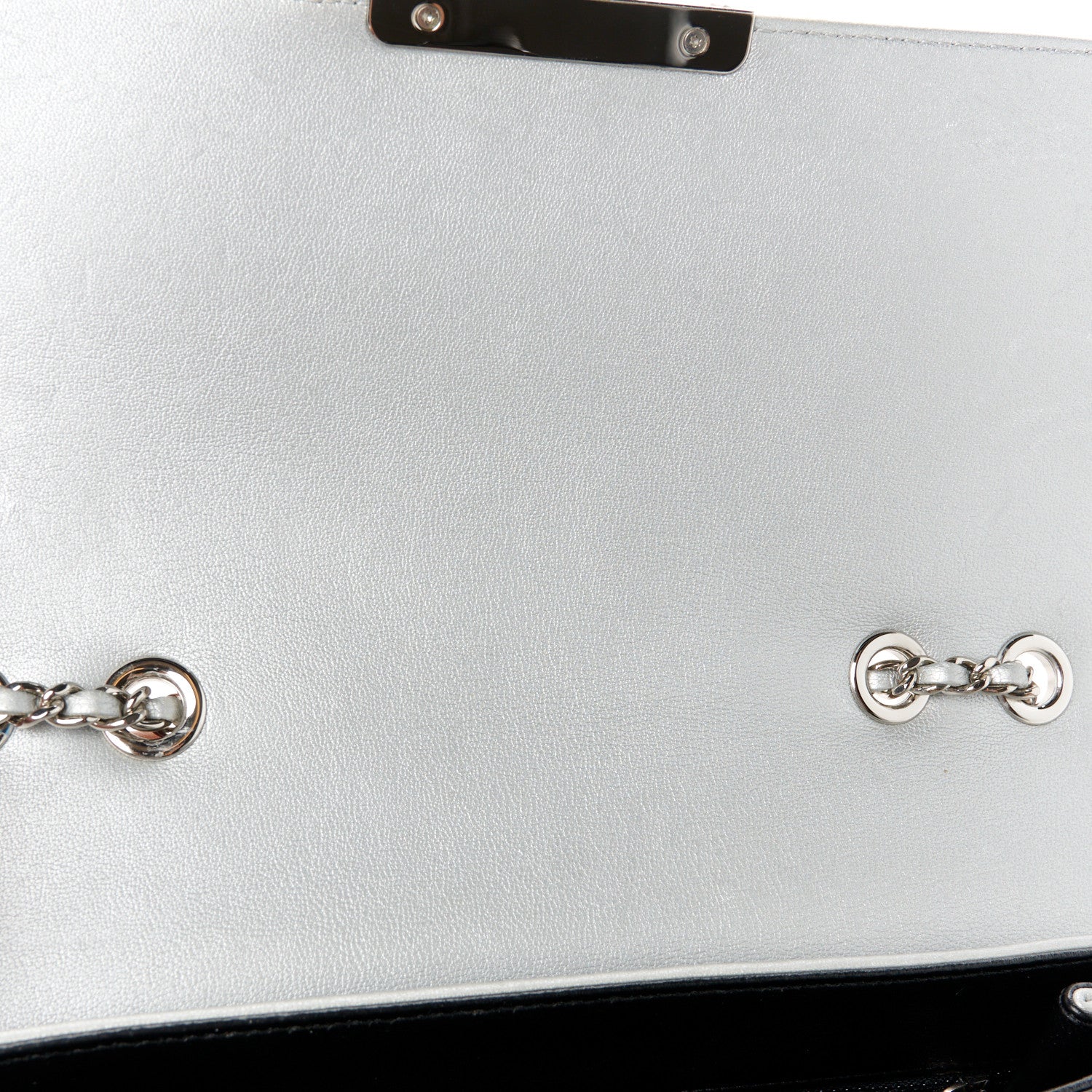 Chanel Metallic Sheepskin Quilted Beauty Lock Flap Silver 11 of 11
