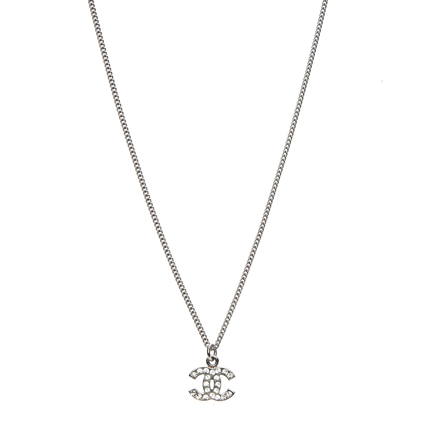 Crystal Timeless CC Necklace Silver