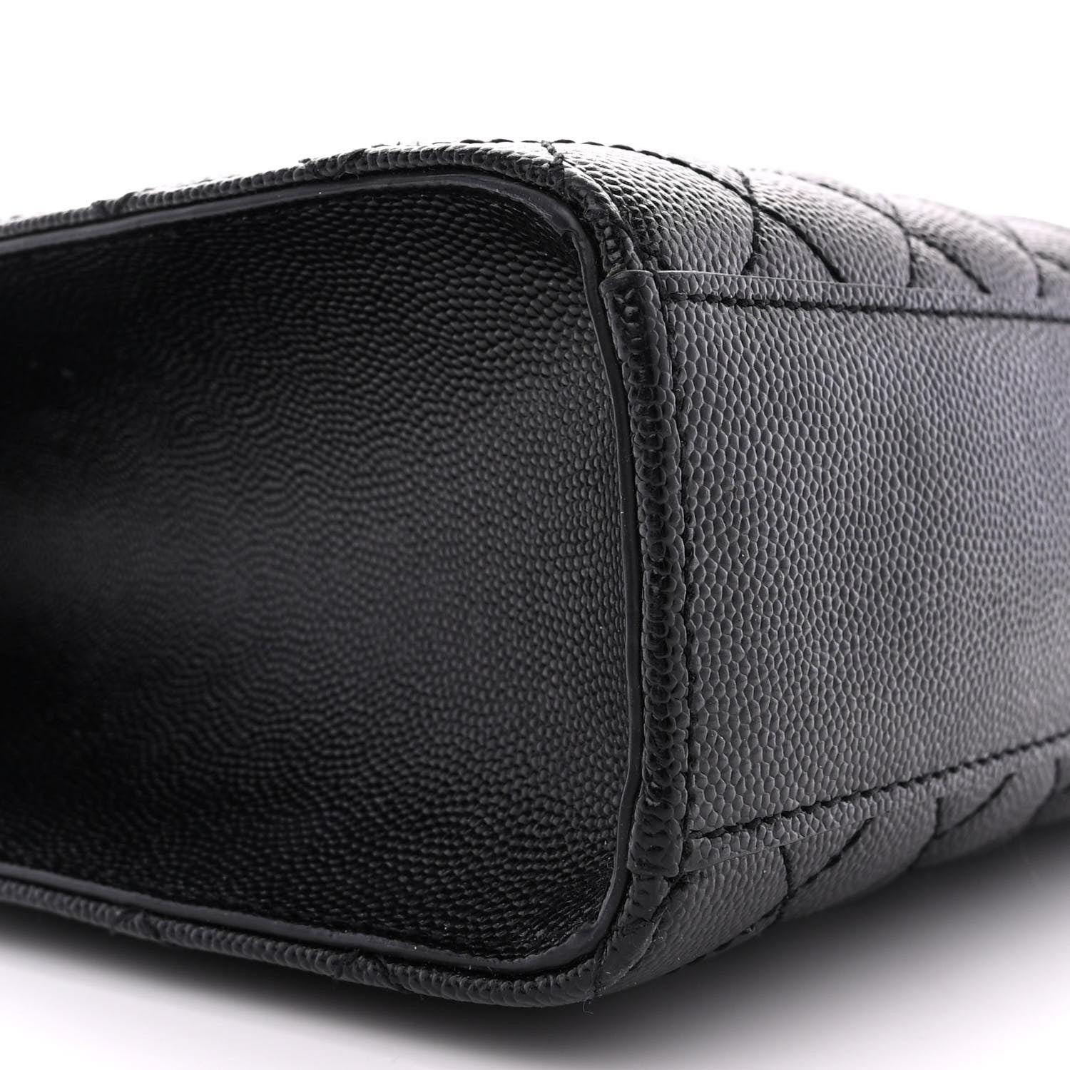 Saint Laurent Grain De Poudre Textured Mixed Matelasse Large Triquilt Monogram Satchel Black 9 of 12