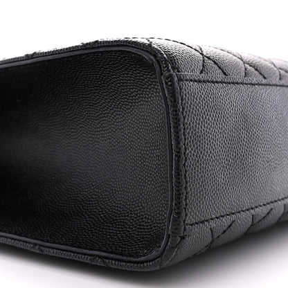 Saint Laurent Grain De Poudre Textured Mixed Matelasse Large Triquilt Monogram Satchel Black 9 of 12