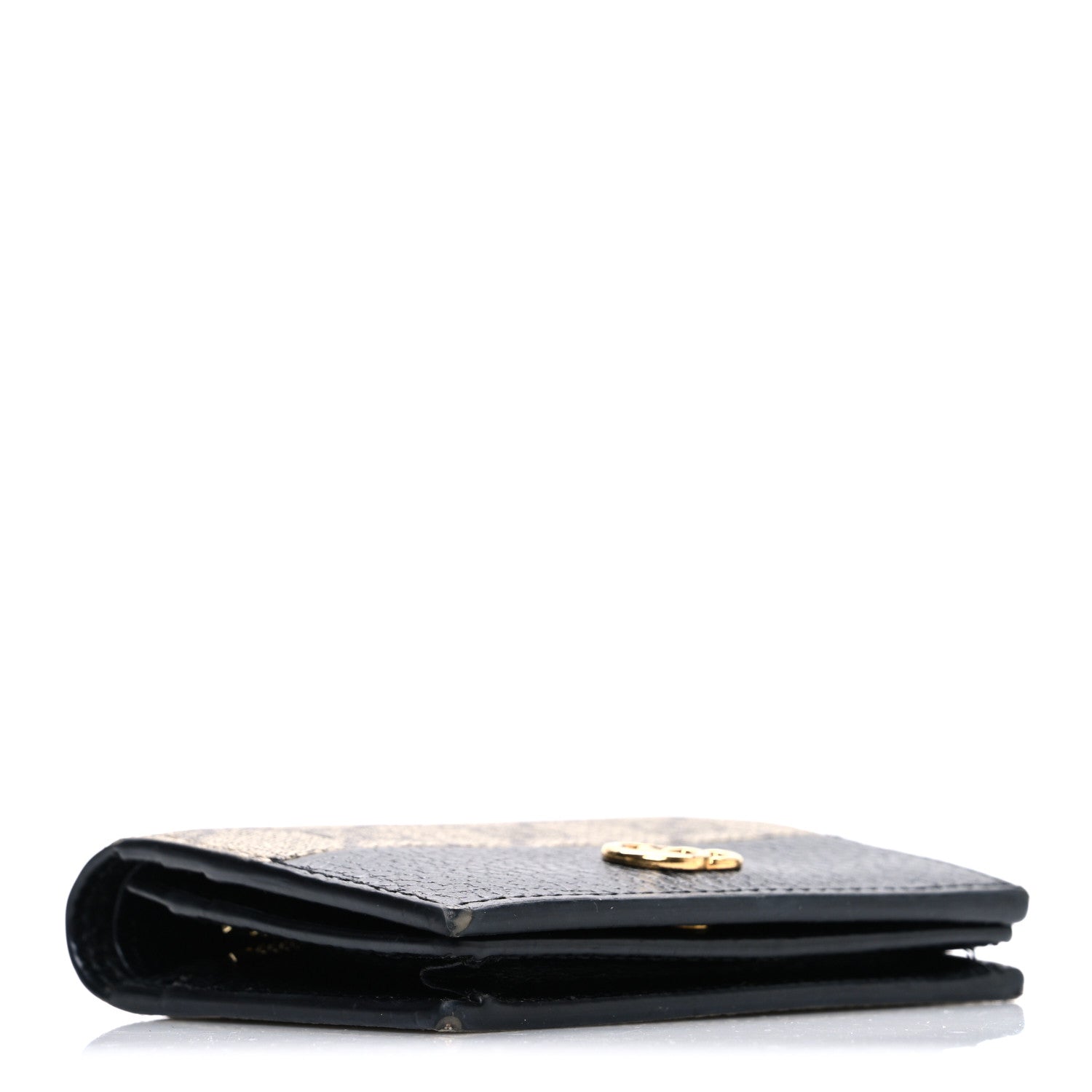 Gucci Dollar Calfskin GG Supreme Monogram GG Marmont Card Case Black Beige Ebony 4 of 7