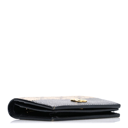 Gucci Dollar Calfskin GG Supreme Monogram GG Marmont Card Case Black Beige Ebony 4 of 7