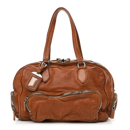 Prada Glace Calfskin Shoulder Bag Tan 1 of 12