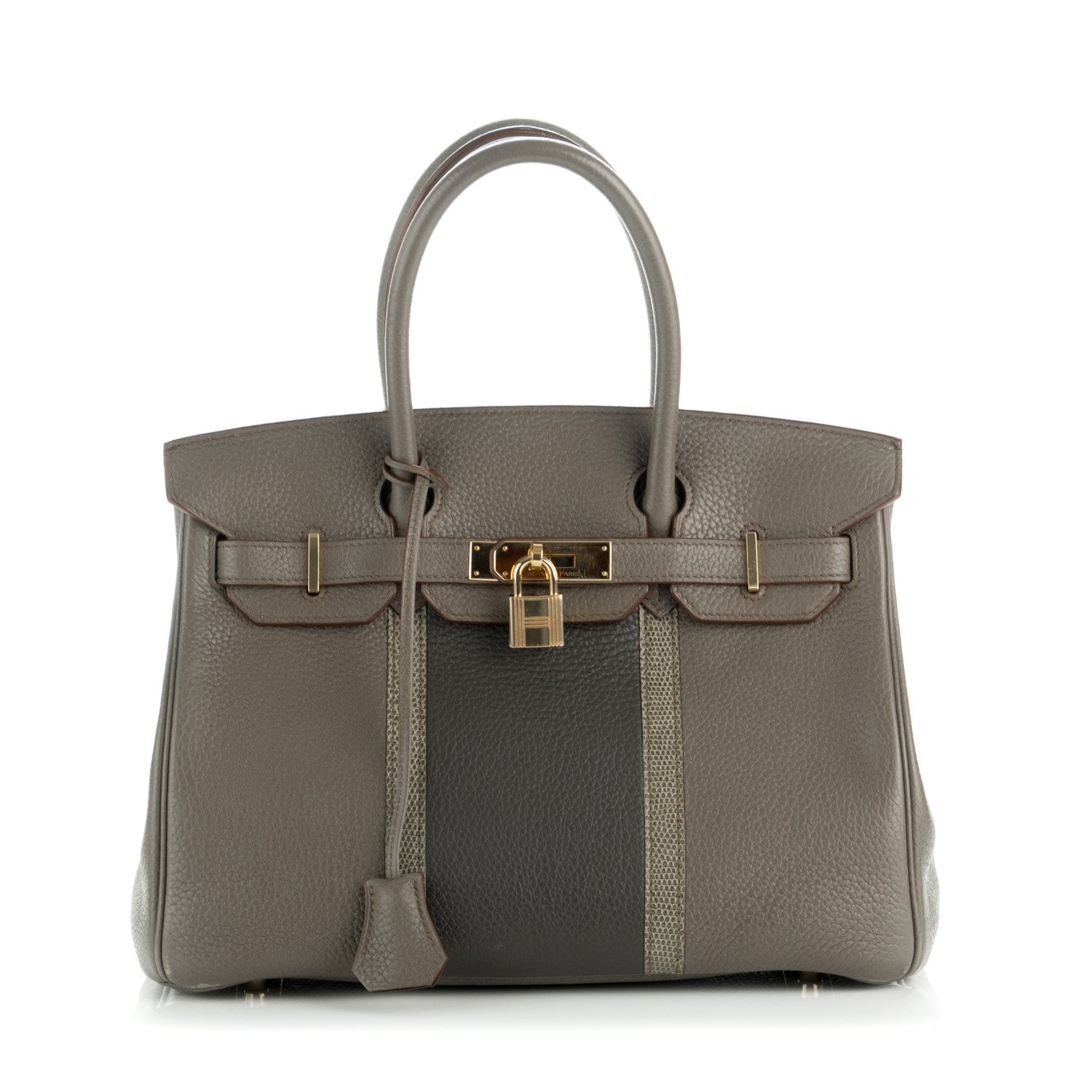 Hermes Taurillon Clemence Lizard Club Birkin 30 Etain Graphite 1 of 7