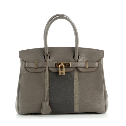 Hermes Taurillon Clemence Lizard Club Birkin 30 Etain Graphite 1 of 7