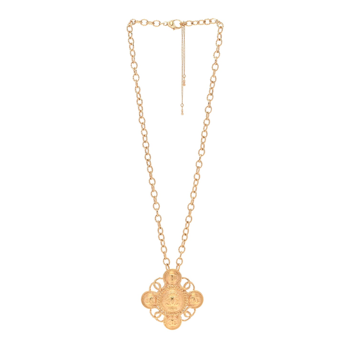 Metal CC Cross CC Necklace Gold