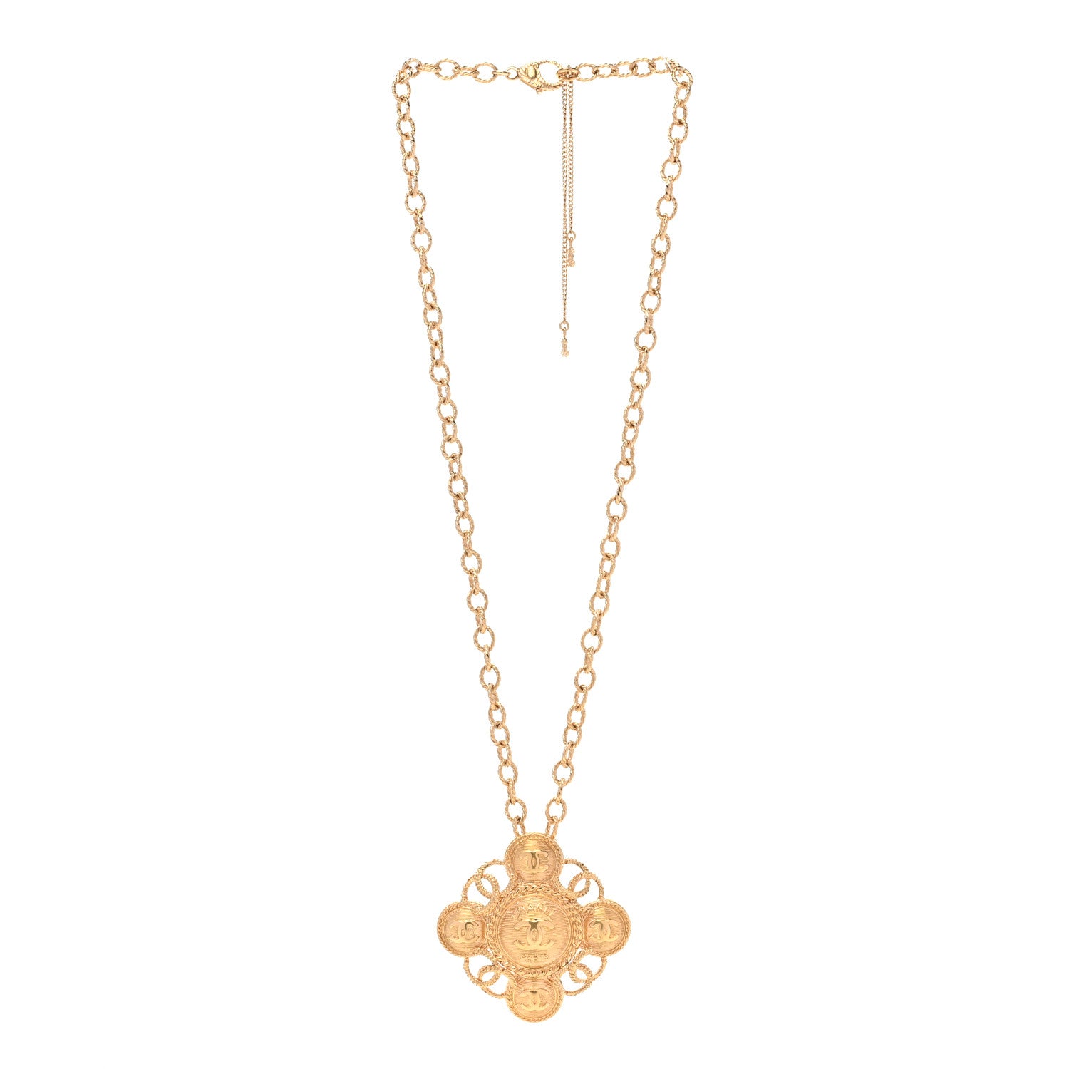 Chanel Metal CC Cross CC Necklace Gold 3 of 5