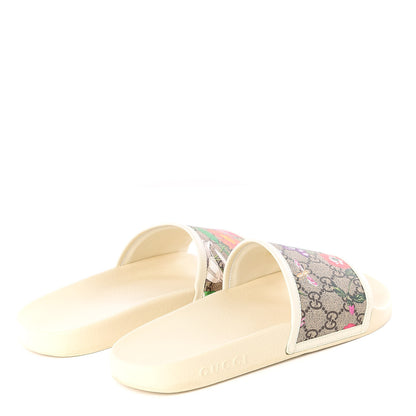 Gucci GG Supreme Monogram Flora Pursuit Slide Sandals 40 White 4 of 9