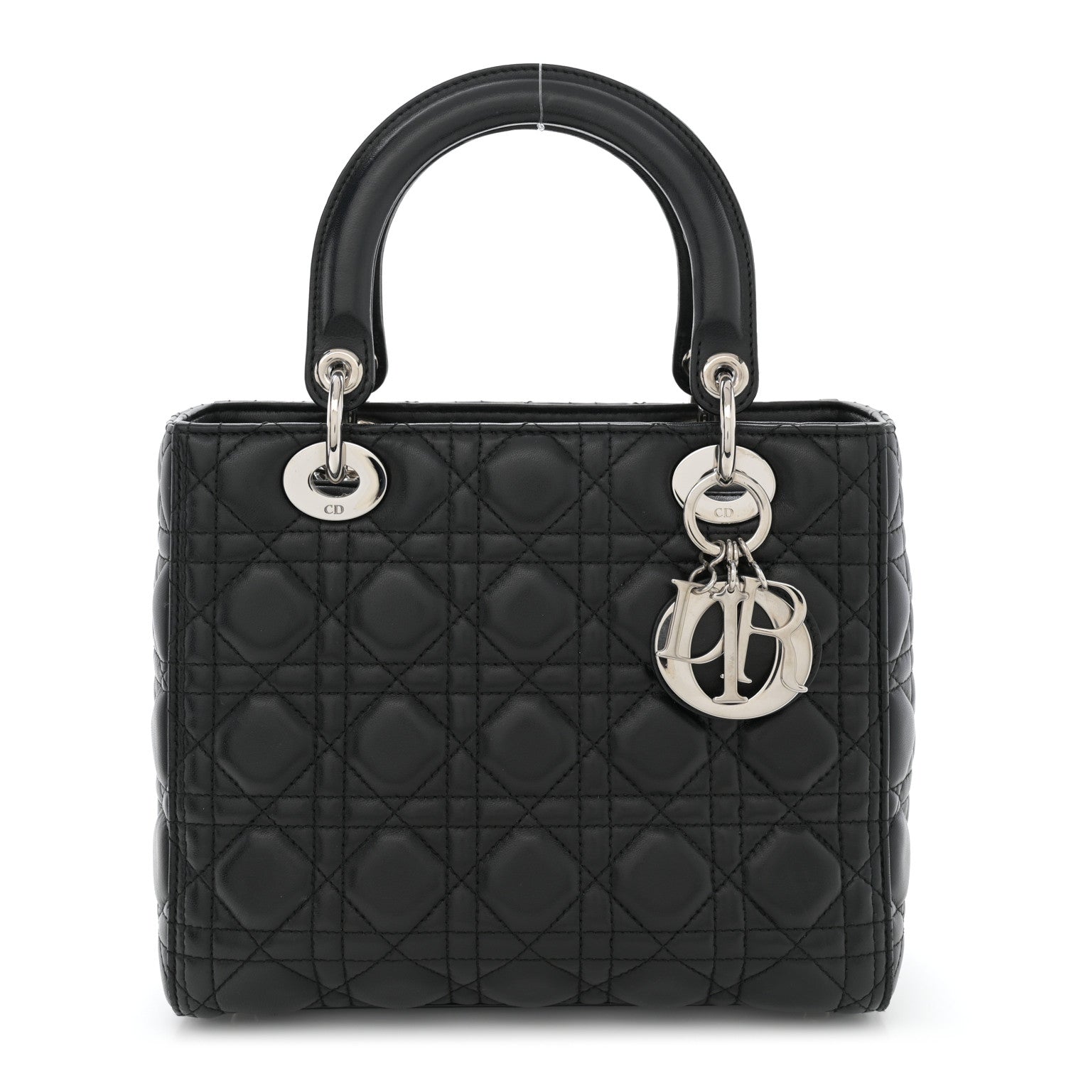 Christian Dior Lambskin Cannage Medium Lady Dior Black 1 of 14