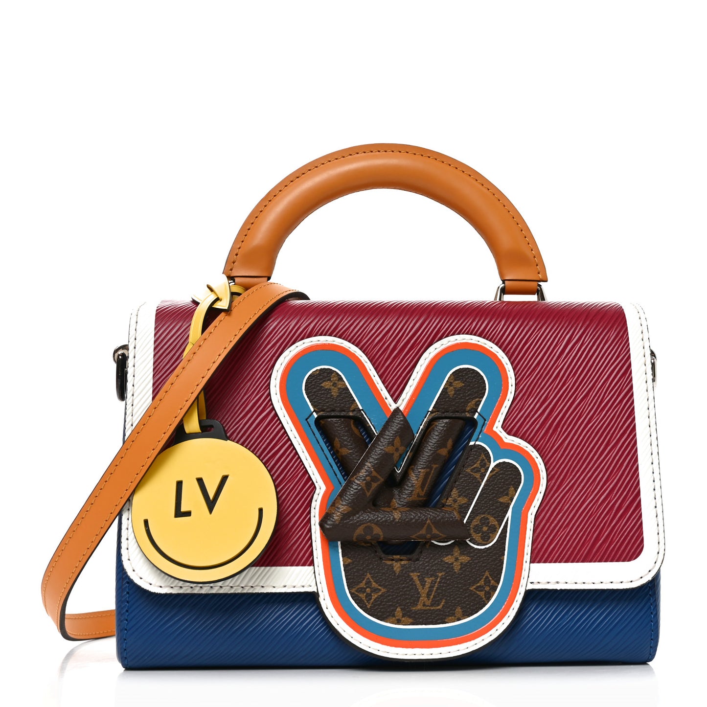 Epi Peace Twist Shoulder Bag MM Navy