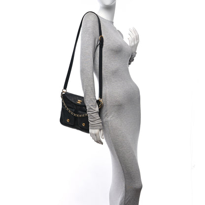 Chanel Caviar Quilted Small Supple Twins Hobo Bag Black 2 of 10