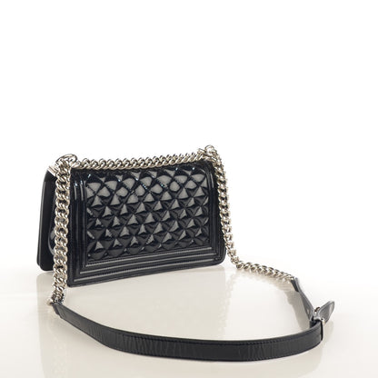 Chanel Patent Quilted Medium Boy Flap Plexiglass Navy 3 of 9