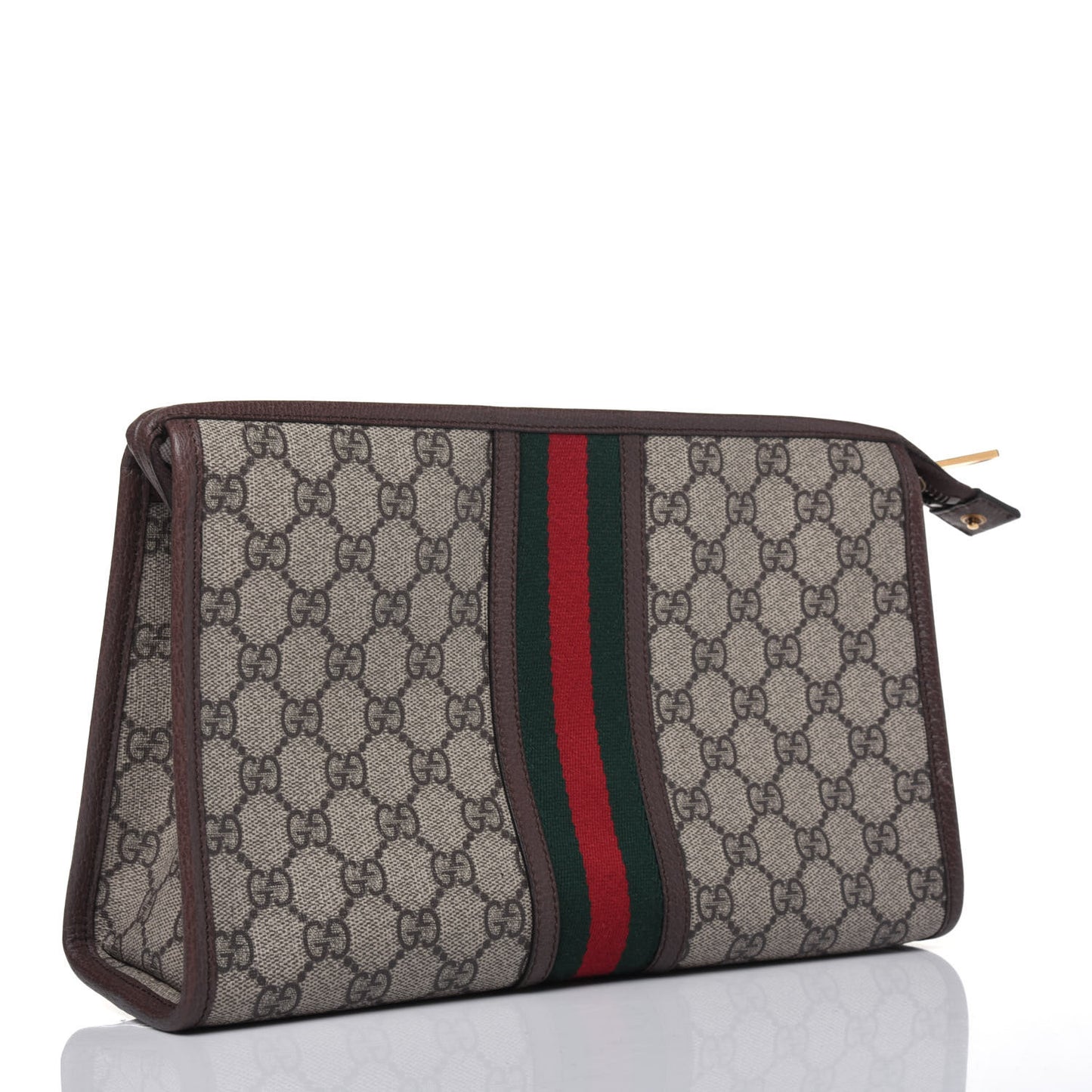 GG Supreme Monogram Web Toiletry Case Brown