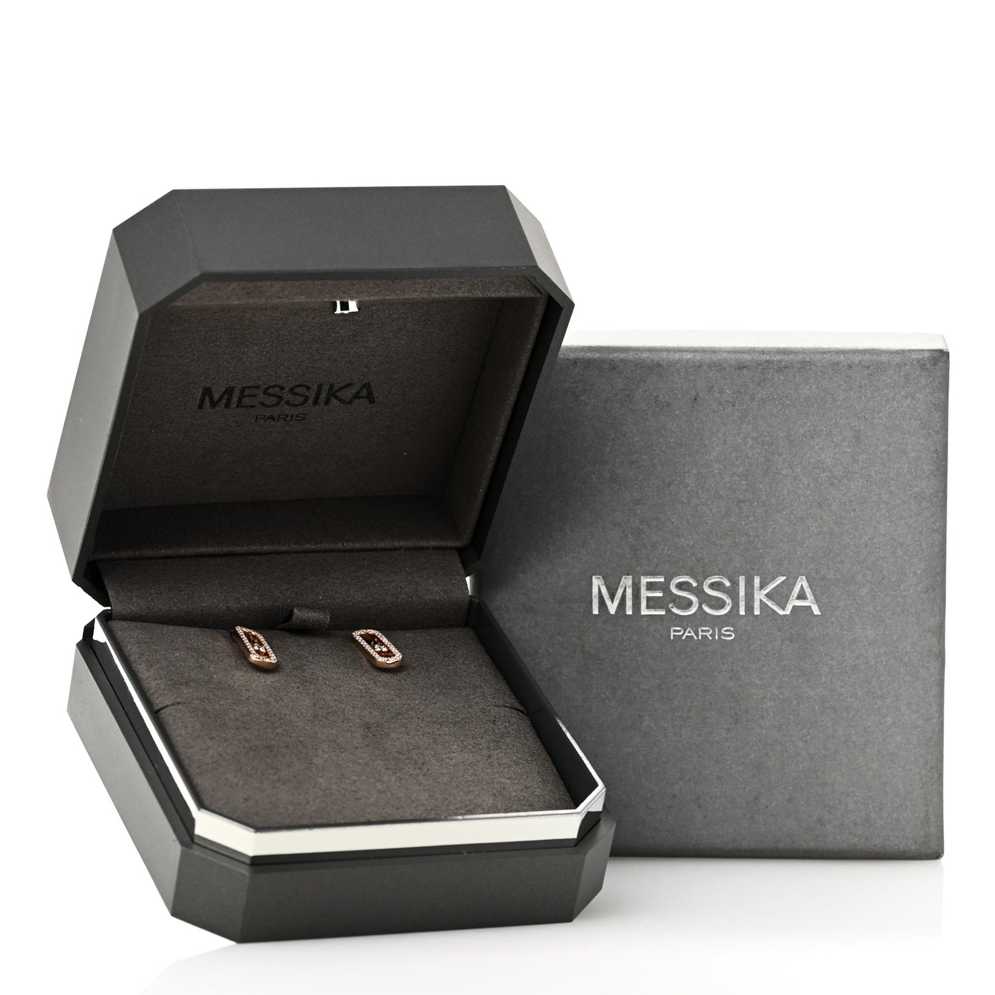 18K Rose Gold Diamond Move Uno Pave Earrings