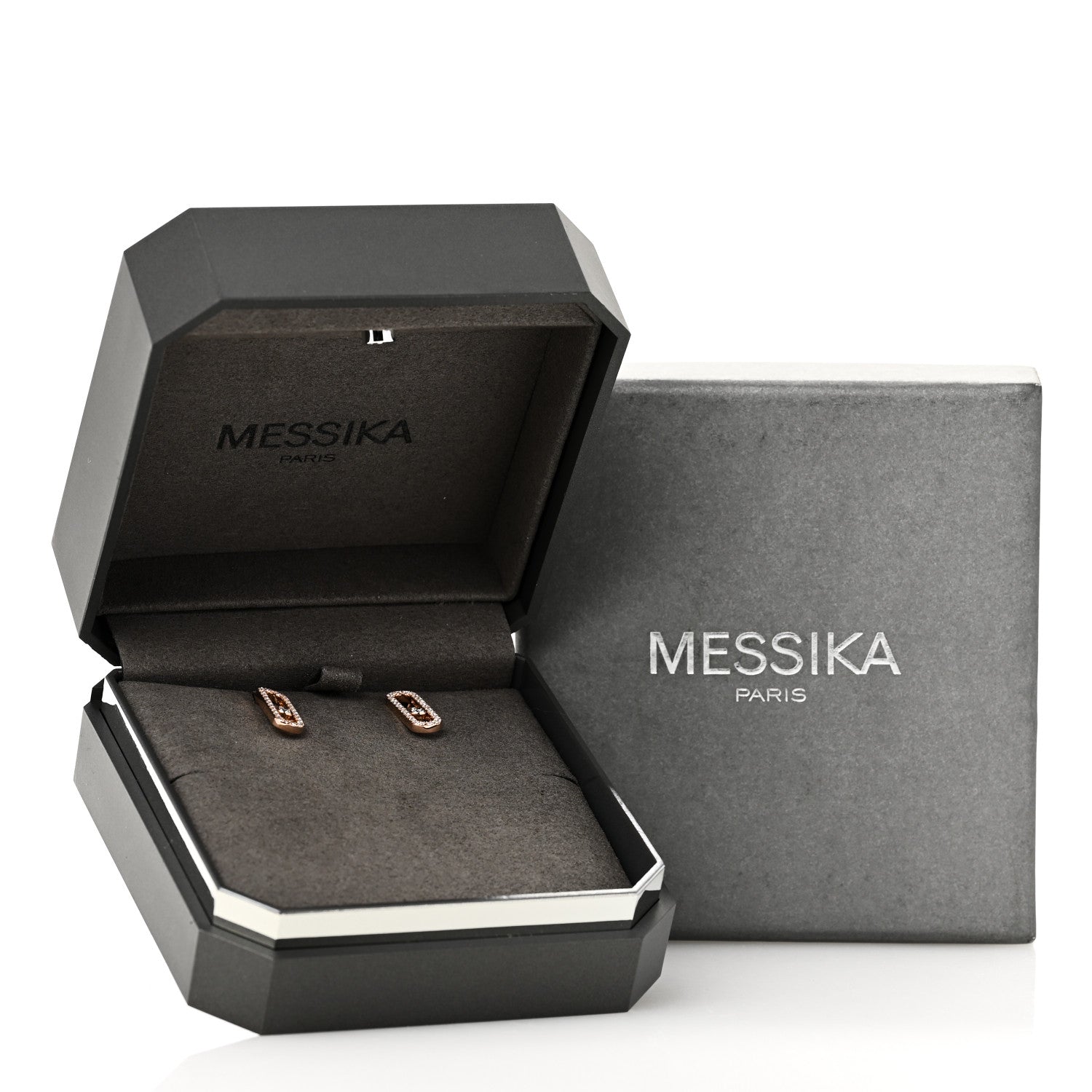 Messika 18K Rose Gold Diamond Move Uno Pave Earrings 5 of 5