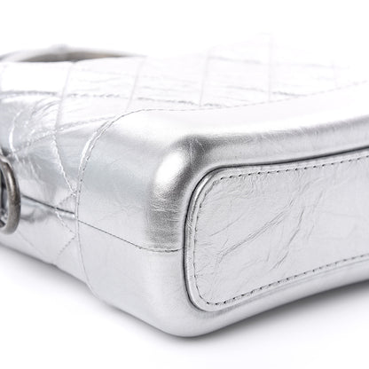 Chanel Metallic Aged Calfskin Quilted Small Gabrielle Hobo Silver 8 of 9