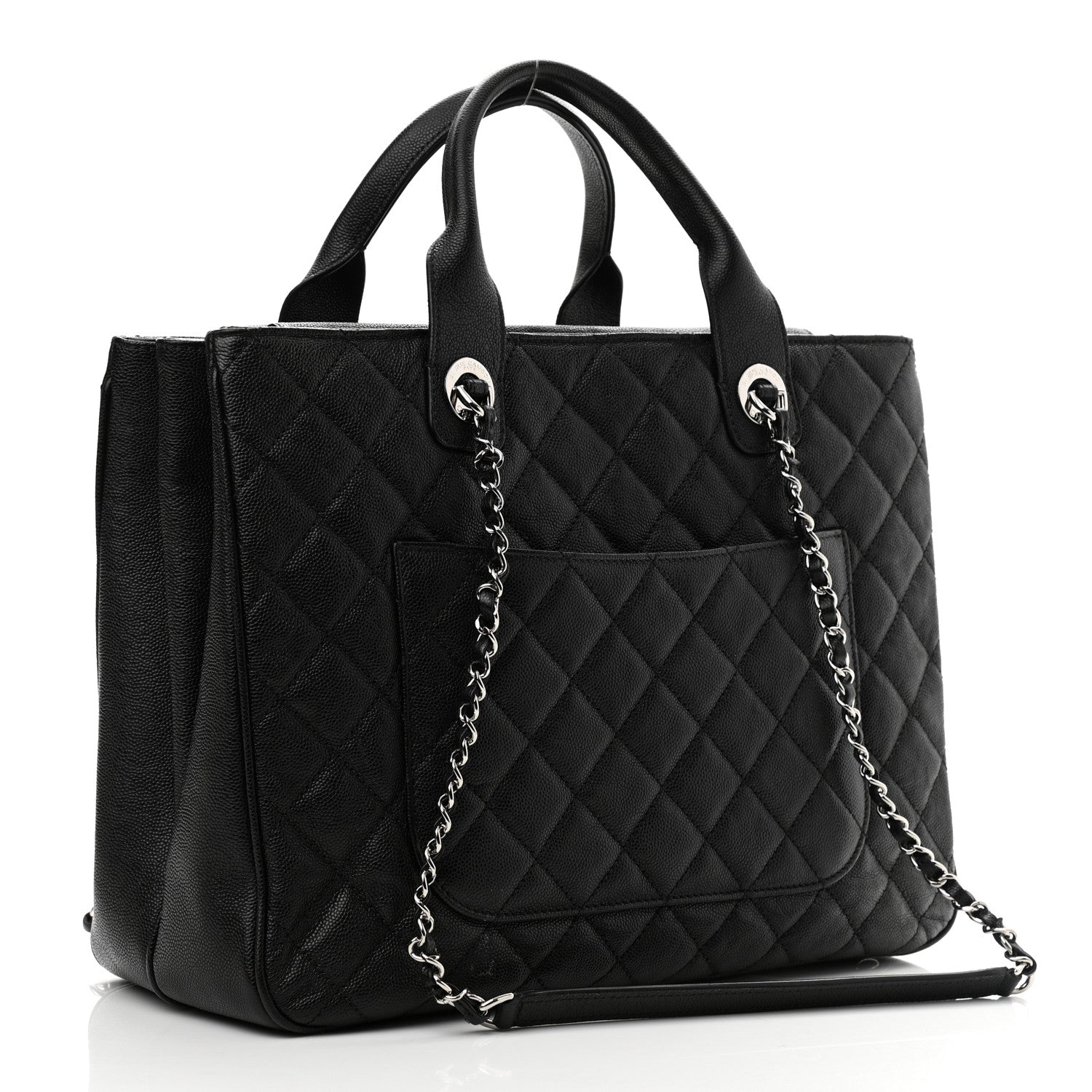 Chanel Caviar Quilted Large Urban Companion Top Handle Shopping Tote Black 2 of 9