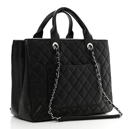 Chanel Caviar Quilted Large Urban Companion Top Handle Shopping Tote Black 2 of 9