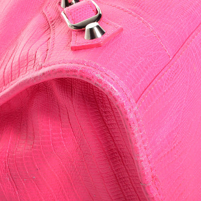 Balenciaga Calfskin Lizard Embossed Classic Silver Hardware City Rose Fluo 26 of 26