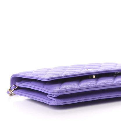 Chanel Caviar Quilted Wallet On Chain WOC Purple 6 of 12