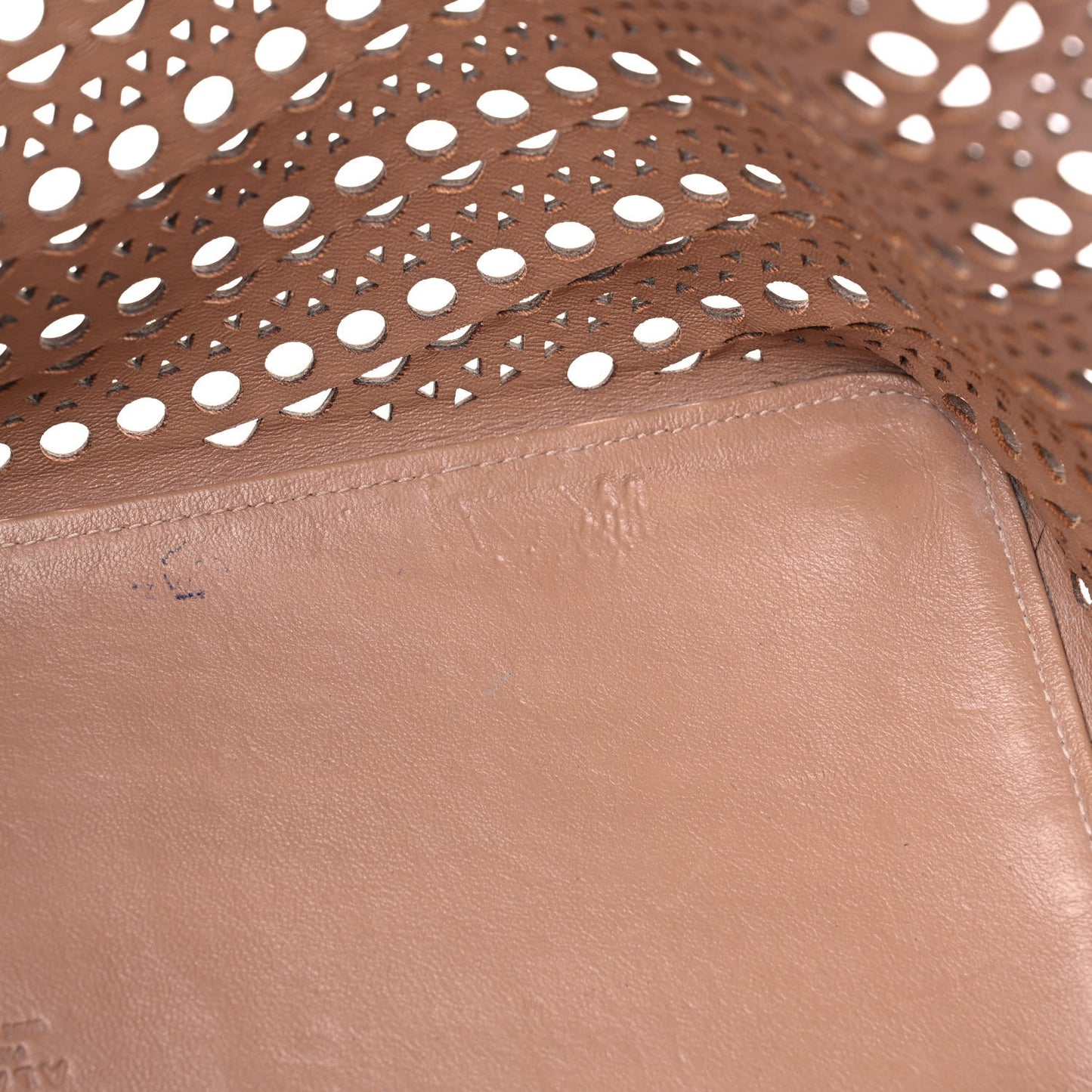 Calfskin Laser Cut Mina 32 Bag Brown