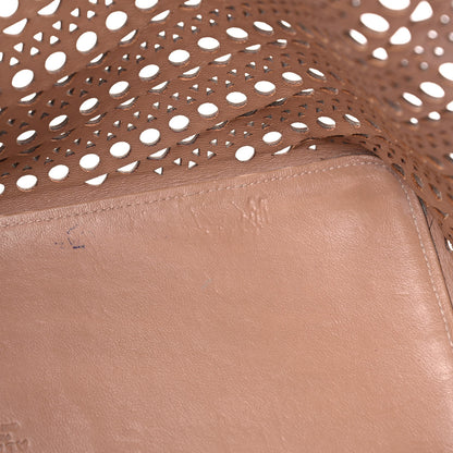 Alaia Calfskin Laser Cut Mina 32 Bag Brown 11 of 20