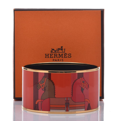 Hermes Enamel Printed Nouveau Rocabar Extra Wide Bracelet 70 6 of 6