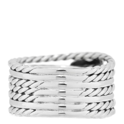 David Yurman Sterling Silver Diamond Double X Crossover Ring 56 7.5 3 of 4