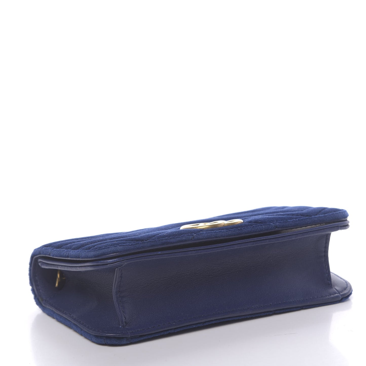 Velvet Matelasse GG Marmont Mini Bag Cobalt Blue