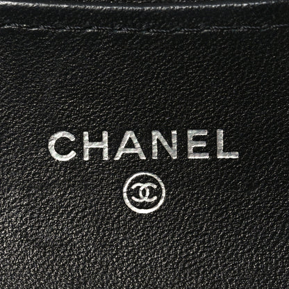 Chanel Lambskin Quilted Flap Card Holder Wallet So Black 5 of 9