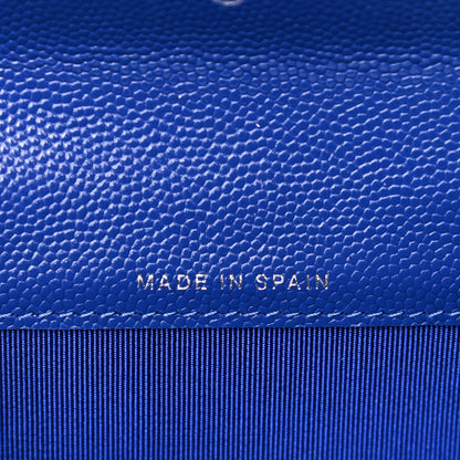 Chanel Caviar Quilted Flap Card Holder Wallet Blue 7 of 9
