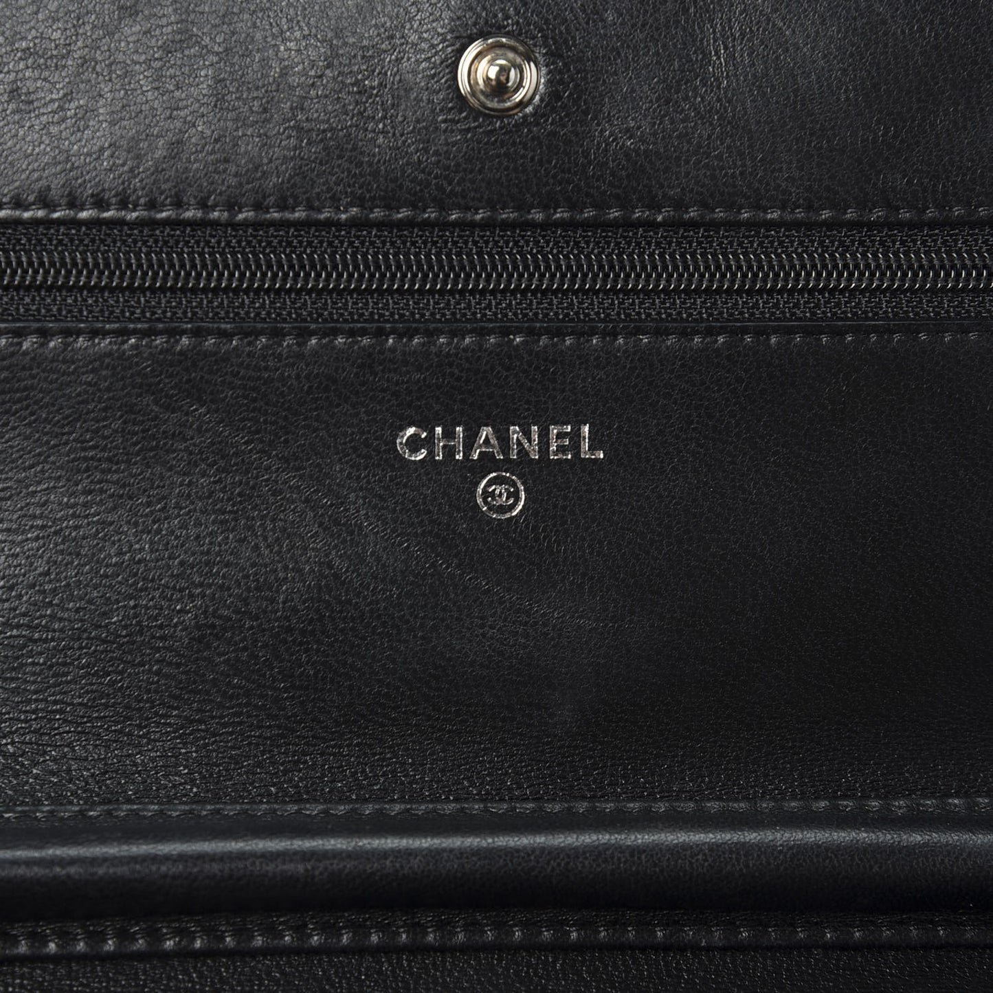 Lambskin Quilted Wallet On Chain WOC Black